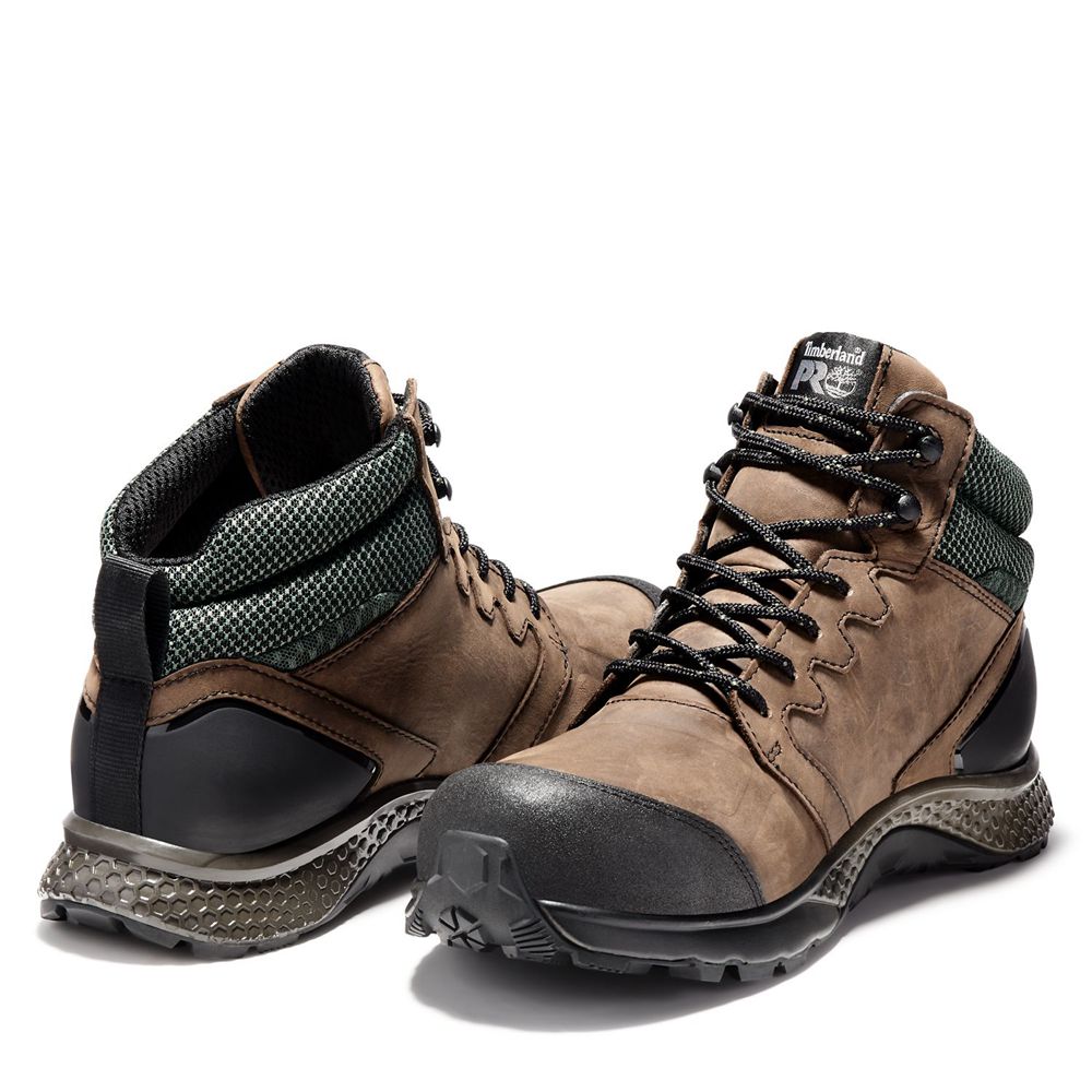 Botas de Trabajo Masculino - Timberland Pro® Reaxion Comp Toe - PREWH0321 - Marrom/Pretas